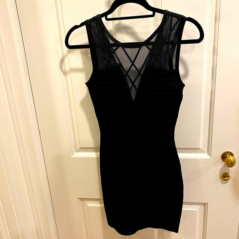 Bebe bodycon black dress XS